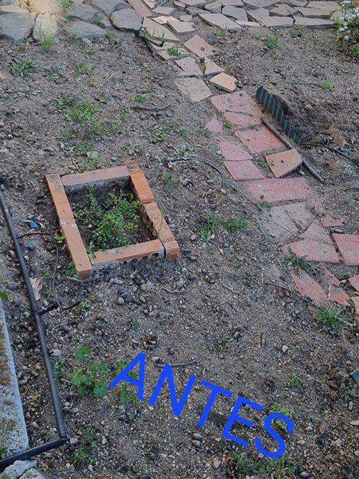 Restauración de entrada vivienda unifamiliar Cercedilla. Fotografía de Antes